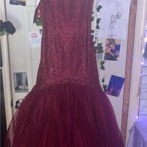 Sherri Hill Burgundy Prom Dress